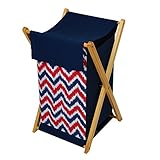 Bacati Mix and Match Zigzag Hamper Navy/Red [並行輸入品]