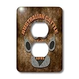3dRose lsp_22027_6 Australian Cattle Dog Love Dog Breed in Gray and Brown 2 Plug Outlet Cover [並行輸入品