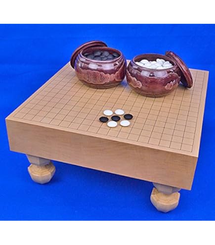 Amazon | 囲碁盤セット 新かや2寸接合足付碁盤竹セット翔（足付19路