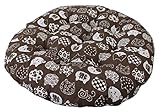 [ねこタウン] ねこ座布団 ドーナツクッション 丸座布団 円形 丸型 ざぶとん ネコ (茶, 50㎝)
