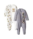 [モスキーノ] Moschino Kids ボーイズ Logo Teddy Bear Lettering Two-Piece Footie Gift Box Set (Infant) ワンピース Cl