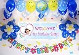 A017☆風船セット■お誕生日を飾りましょ♪　【 写真+名前入り 横断幕♪　PHOTOバナー】フォトバナー / 誕生日横断幕　パーティー装飾用品　★横断幕＋バルーン装...