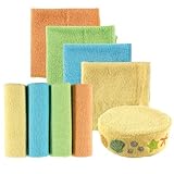 Luvable Friends 8-Pack Washcloths with Bonus Bath Sponge, Yellow Starfish by Luvable Friends [並行輸入品]