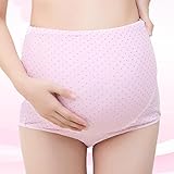 マタニティショーツ 下着 モーダル 妊娠中の女性 妊婦パンツ ハイウエスト 柔らかい 通気性 綿 腹部ケア (ピンク, XXL)