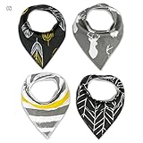 Taurau.C ベビー ビブ 柔らかい よだれかけ 三角 スナップ サイズ調整可能 4枚セット (Series 12)