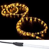 WYZworks 150' Orange LED Rope Lights w/ (Pre-attached Power Cable) - Flexible 2 Wire Accent Christma