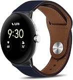 [HeeNia] レザーバンド Google Pixel Watch 4 41mm / Pixel Watch 3 41mm / 2 / 1 対応 バンド 革 ストラップ スポーツバンド 時計ベルト (ブルー)