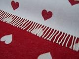 Bronte Jacquard/Hearts Baby Throw/Blanket (Red) by Bronte