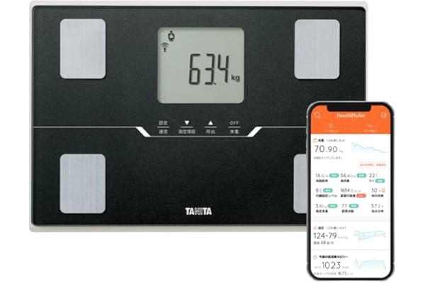 タニタ 体重計 体組成計 スマホ連動 ヘルスメーター BC-768 ブラック 【体脂肪率/内臓脂肪レベル/筋肉量/基礎代謝量/体内年齢/推定骨量/BMI/スマホ連動/乗るピタ】