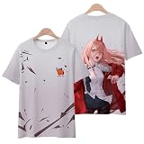 チェンソーマン Tシャツ 半袖 コスプレ衣装 トップス パワー インナーシャツ power 血の悪魔 デンジ ポチタ かわいい カジュアル スポーツシャツ スウェットシャツ 上着 変装 ゆったり 丸首 綿 肌着 軽い 柔らかい 快適 通勤通学 贈り物 人気 アニメ 漫画 萌えグッズ 男女兼用