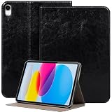 NANRUIL「対応している」Ipad 10世代/11世代(A16) ケース 10.9 インチ 2022/2025 機種(A3354/A3355/A2696/A2757) レザー タブレットカバーケース 保ほごカバー ほごスリーブ、オートスリープ/ウェイク.ブラック