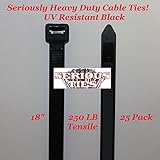 Serious Ties - Extra Heavy Duty Cable Ties - Package of 25 18" UV Black [並行輸入品]