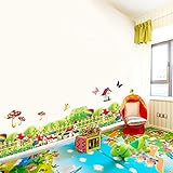 Mr。Sショップ壁ステッカーCartoon Cute mushroom house hot-airバルーン壁紙DIY壁ステッカー子供ルーム保育園ホームデカールPVC