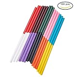 PH PandaHall 約100本/セット 10種 色とりどり ホットスティック グルースティック ホットメルト 高温 強力粘着 接着剤 スティック セラミックス＆ガラス＆紙＆木材など DIYクラフ
