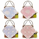 HUHU ガーゼ ハンカチ コットン 柔らかい 可愛い ベビー お得4枚セット (ひつじ)