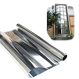 SUNDECK 窓用ガラスフィルム 断熱 紫外線カット 飛散防止 建築用窓ガラスフィルム ミラー シルバー(幅1.52m×長さ0.5m)