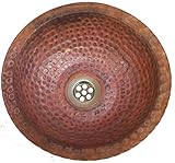 エジプトギフトショップ10 " Smallコンパクトレッド銅トイレ浴室洗面所シンクボウルフラットリップ