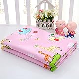 AKC 防水 おねしょシーツ 敷きパッド ベビーベッド ベビー布団 防水シーツ ベビーサイズ (キリン)