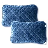 シルフィーズ 枕パッド 2枚組 43×63cm 枕カバー リバーシブル 綿100％ タオル地 フランネル オールシーズン あったか 洗える ウォッシャブル ゴム付き ネイビー