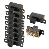 10 Pcs High Knob 6 Pin 3 Position DPDT Panel Slide Switch 0.5A 50V DC [並行輸入品]