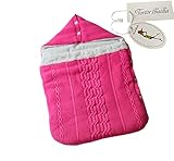 Tortor 1bacha(JP) 男女兼用　ニット　おくるみ　寝袋　ベビー　シュラフ　秋冬　赤ちゃん　男の子　女の子　柔らかい　0~1歳　出産祝い　新生児　綿100%　厚手　防寒　寝冷え対策 (PK