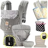 ベビーウエストベルト付エルゴベビー 抱っこ紐 ギャラクシーグレー・インサート3III 【正規代理店2年間保証付】フードカバー＆パッド２個＆ポーチ付