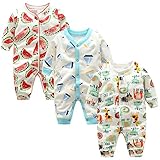 KISBINI ベビー服 長袖 赤ちゃん 服 ベビー ツーウェイオール 男の子 女の子 新生児 綿 春夏秋冬 出産祝い ギフト 退院 3点セット(0-12ヶ月) (12M(9〜12ヶ月), 3点セット