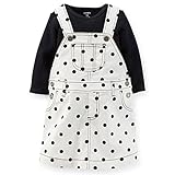 カーターズ（Carter's）2015年秋冬 女の子用黒水玉模様ホワイトデニムジャンパースカートお出かけ用上下2点セット (24months(83-86cm)) [並行輸入品]
