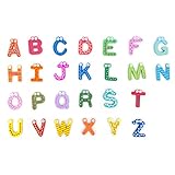 Flycreat マグネットアルファベット パズル 数字と英語アルファベット DIY 知育玩具 幼児教育 早期開発 積み木 強磁性 可愛いデザイン カラフル 算術記号も付き マグネットブロック 色意識