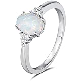 FANCIME 925 Sterling Silver sterling-silver oval-shape fire-opal
