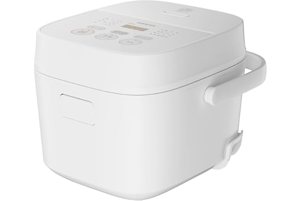 【Amazon.co.jp限定】[山善] 炊飯器 一人暮らし 3合 3種類炊き分け機能 マイコン式 低温調理 無洗米モード 保温 予約機能 ホワイト AMRC-5M(W)