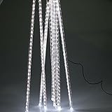 AGPtek® 50cm 240 LED 8 Tube Cool white Holiday Meteor Shower Rain Lights Waterproof String for Indoo
