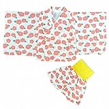 パジャマ 女の子 ベビー 浴衣風 寝間着 ルームウェア 梅花柄 ホワイト-ピンク 95