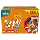 Pampers Simply Dry Size 4 (Maxi)2 X Jumbo Packs of 80 Nappies (160 nappies) by Pampers
