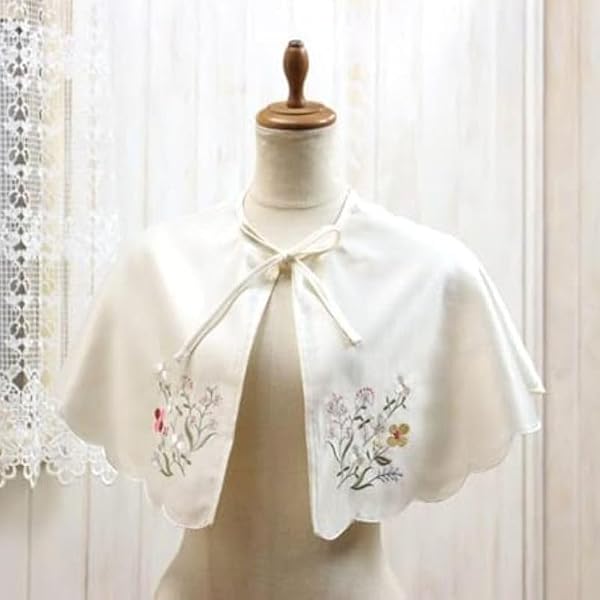 Amazon | 素朴でクラシカルな印象の花柄コード刺繍 化粧ケープ Amazon | 素朴でクラシカルな印象の花柄コード刺繍 化粧ケープ