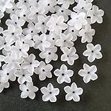 白いペンタス 5枚花びら 【60個前後 11mm】 フラワービーズ 小さい 透かし 白 ホワイト ビーズ パーツ ビーズキャップ 座金 お花