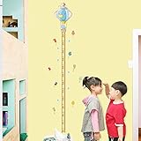 ドラゴンHonor Cartoon Elephant Hot Air Balloon Growth Chart高さの壁のステッカー子供部屋壁デカール