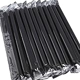 SSORA タピオカ ストロー 個包装 黒い ストレート 100本セット 直径11mm×長さ210mm (約)