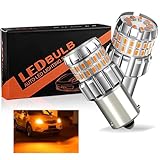 Aunvista S25 LED 1156 12V シングル 車用 LED アンバー 爆光 (1156 PY21W BAU15S G18 LED バルブ ピン角150度) 高耐久性 バイク 2個入り アンバー