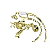 Kingston Brass KS266PB 3 .5 Inch To 8 .5 Inch Adjustable Center Spread Tub-Wall Mount Clawfoot Tub F