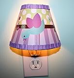 Pretty Purple and Aqua Lil Birdie夜ライトのガールズ寝室赤ちゃん保育園nl0005