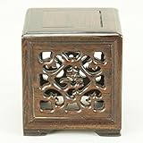 いよじ園 【盆栽卓】 箱卓透彫（中国産） ［高：6.5cm×左右6cm×奥：6cm］【盆栽道具】【花台】