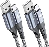 USB Type C ケーブル【2本セット】Sweguard USB-C & USB-A 3.1A USB C ケーブル【QC3.0対応急速充電】タイプc 充電 iPhone17 16/iPhone 15 Pro MAX, iPad Pro,Samsung Galaxy S25/S24/S22/S21/S20/S10,usb type-c機器と互換性があり (ライトグレイ, 3m)