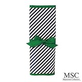 Mainstreet Collection Navy and Green Striped Reversible Coated Canvas Chalkboard Travel Mat [並行輸入品]