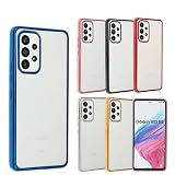 Galaxy A53 5G ケース TPU color GalaxyA53 ソフトケース 透明 カバー クリアケース スマホケース 薄型 保護 耐衝撃 ギャラクシーA53 SC-53C SC53C SCG15 docomo au Uqmobile ブルー A759GA53BL
