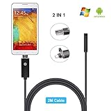 Vlike USBデジタル内視鏡ボアスコープ2 in 1 ip67防水検査カメラwithソフトワイヤと6 LEDライトAndroidシステムのスマートフォン/タブレットPC / PC /ノートパソコン