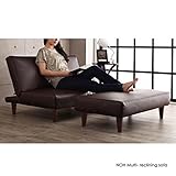 NOH リクライニングソファベッド（ブラウン） （合成皮革）レイアウト自在 「背もたれ42段階リクライニング」