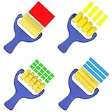 Domybestスポンジブラシ ピグメントホイールセット4セット 子供の落書きの印章 DIY早期教育芸術資料 手と脳の能力を持つ子供を育てる 想像力を最大限発揮する 3歳以上の赤ちゃんに適し