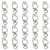 [ファイニエ] キーホルダー パーツ シルバー うさぎ 20個 ナスカン 金具 ウサギ アクセサリー ハンドメイド 手芸 AP2757