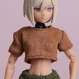 1/12 戦闘服、カーゴパンツ、 1/12スケール 1/12スケールフィギュア用服です。1/12 フィギュア 機娘 機甲少女 美少女 可動 アクション フィギュア用 兵士 マシンガール半袖Tシャツ、可愛いシンプルなTシャツ (ヘッド、素体は含まりません) 褐色